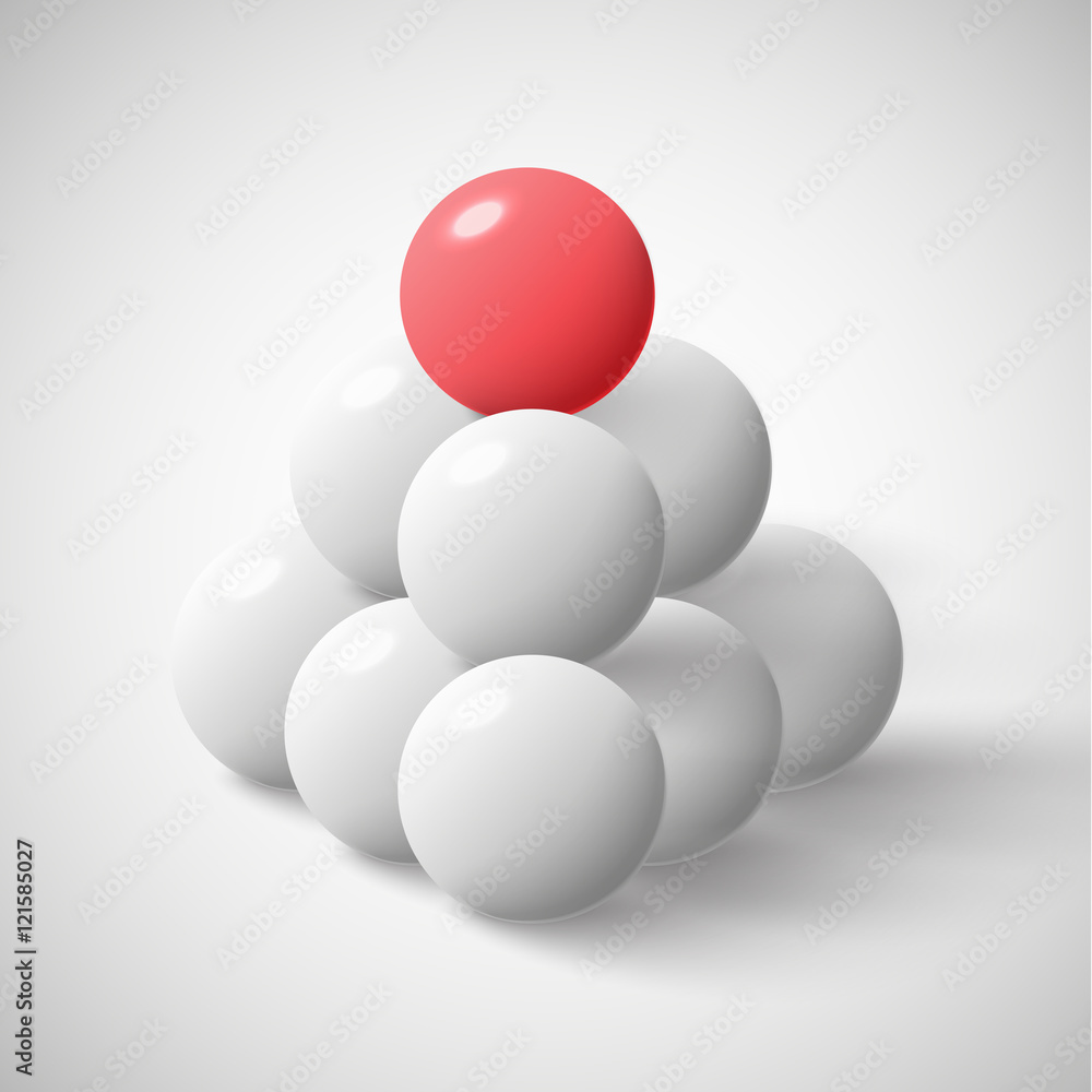 pyramid of balls, vector illustration, leader symbol pyramid of balls, vector illustration, leader symbol