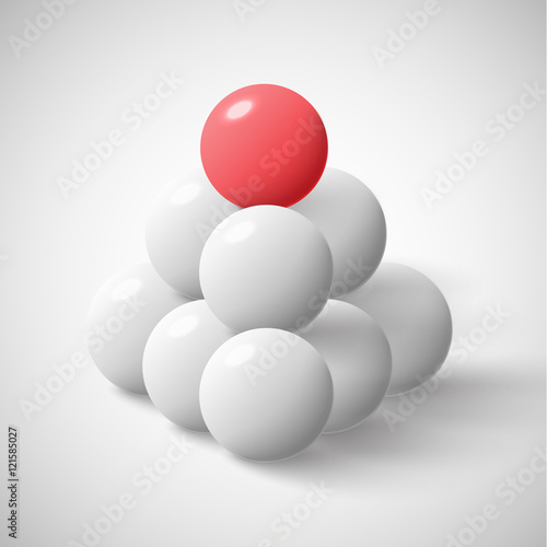 pyramid of balls  vector illustration  leader symbol