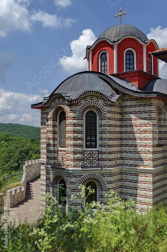 Part of new church in restored Montenegrin or Giginski monastery St. St. Cosmas and Damian, mountain Kitka, Breznik, Pernik region, Bulgaria 