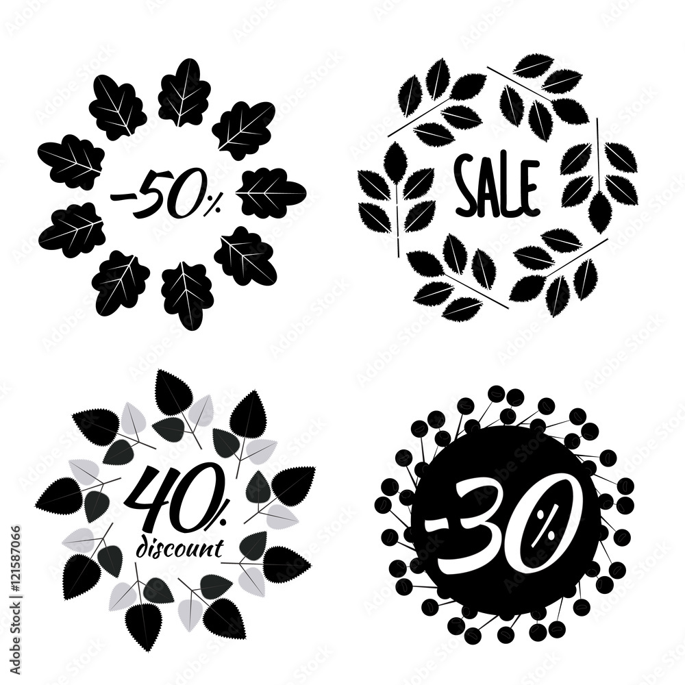Fototapeta premium Black autumn wreath sales
