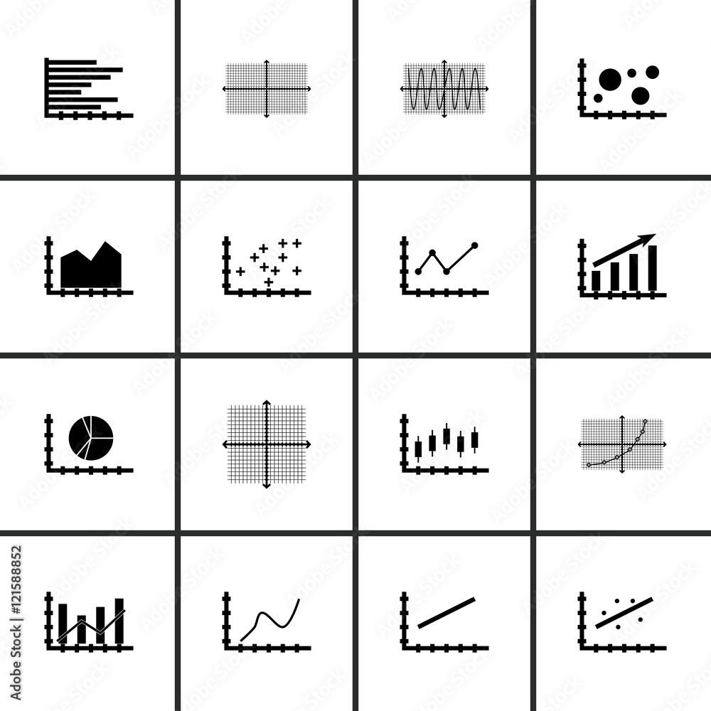 Set Of Graphs, Diagrams And Statistics Icons. Premium Quality Symbol ...