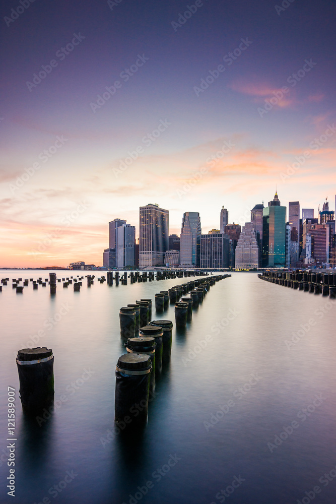 Obraz premium sundown at lower manhattan