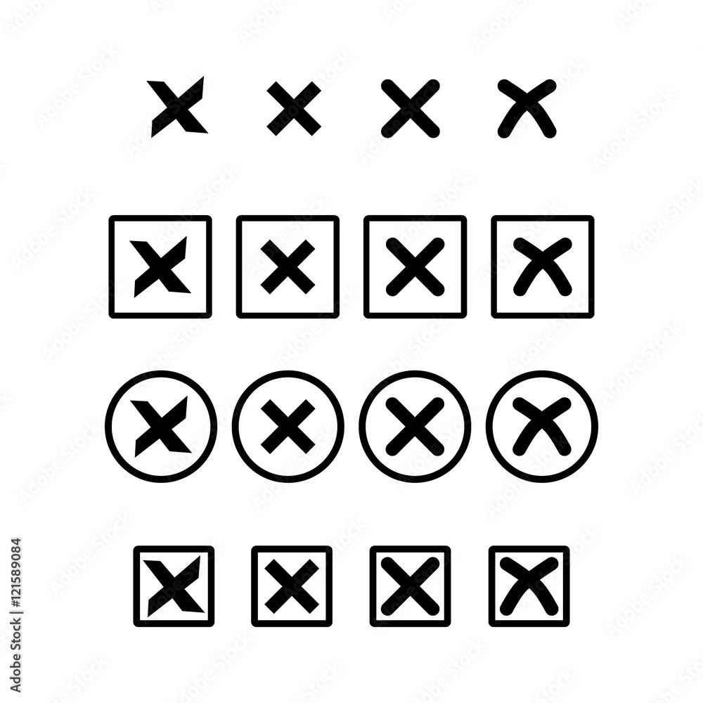 Set of check mark icons Set of check mark icons