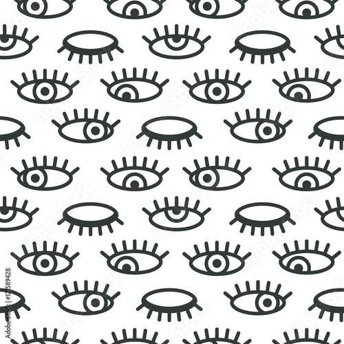 Abstract minimalistic eye vector seamless pattern