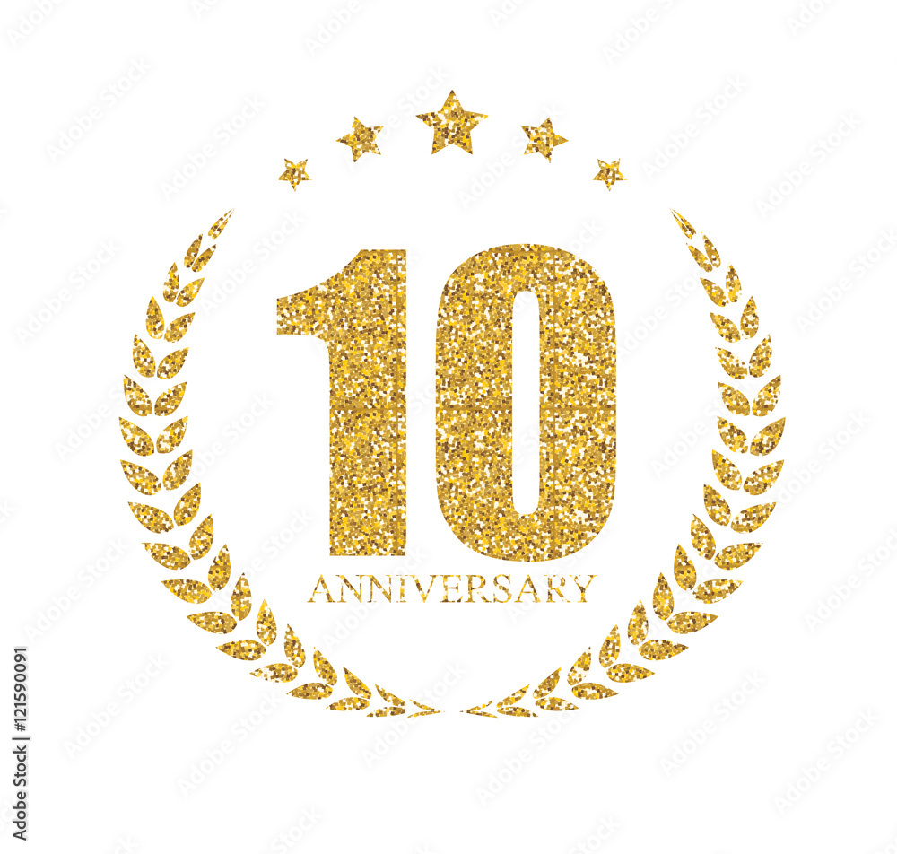 Template Logo 10 Years Anniversary Vector Illustration Template Logo 10 Years Anniversary Vector Illustration