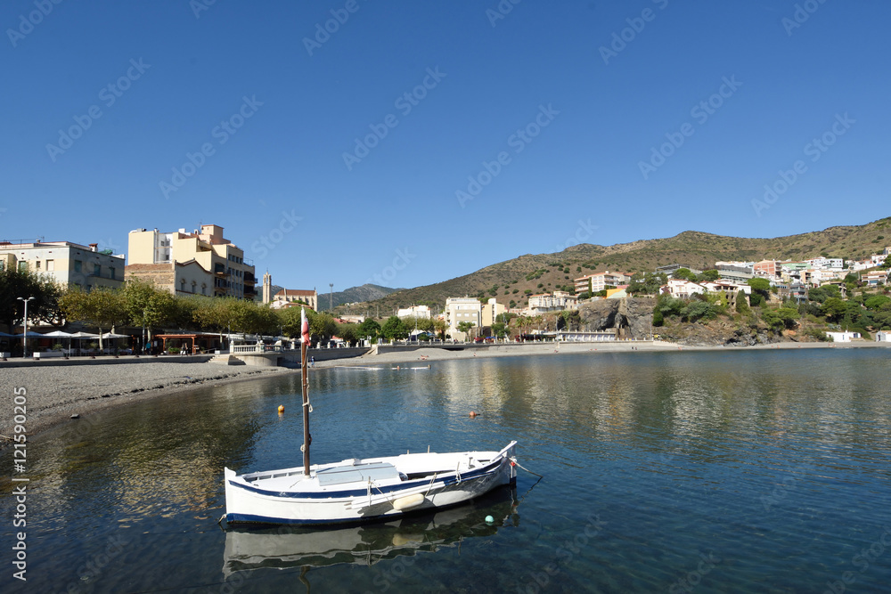 Fototapeta premium Beach of the village of Portbou, Costa Brava,Girona province,Catalonia,Spain
