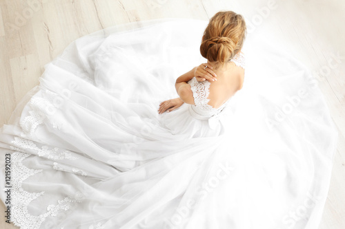 Bride in beautiful wedding gown