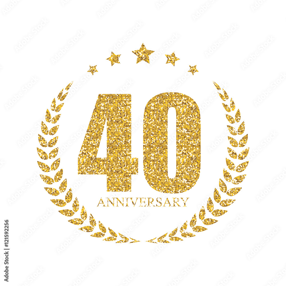 Template Logo 40 Years Anniversary Vector Illustration Template Logo 40 Years Anniversary Vector Illustration