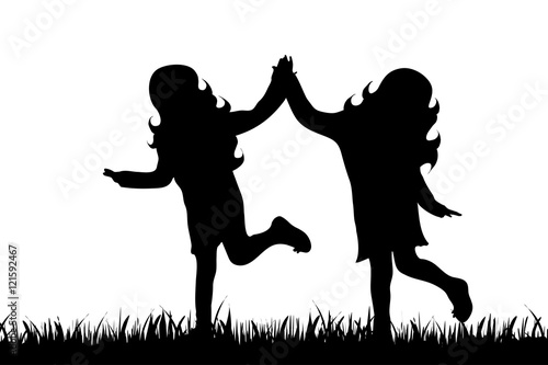 Vector silhouette of friends.