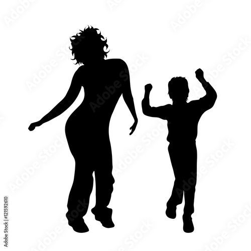 Vector silhouette of family.