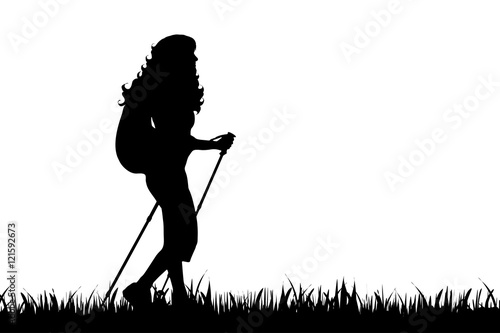 Vector silhouette of woman.