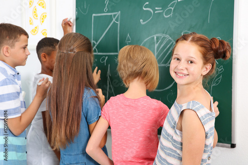 Schoolchildren in classroom...