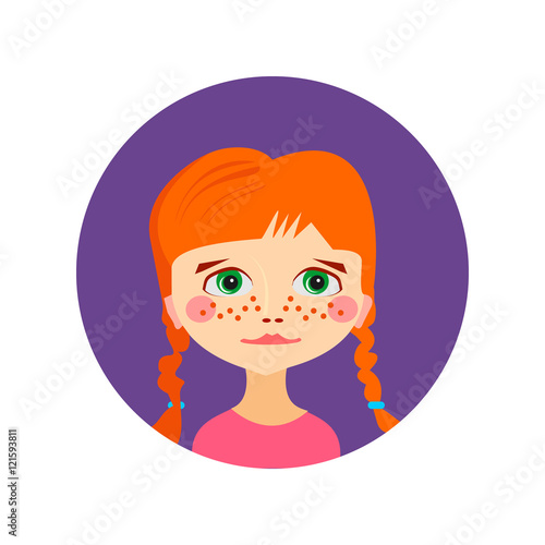 Female face avatar profile head