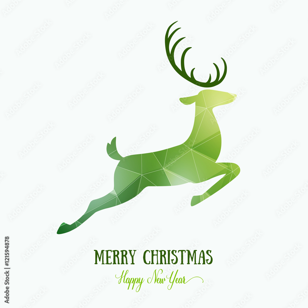 Obraz premium Merry Christmas card creative decoration with animal. Happy New 