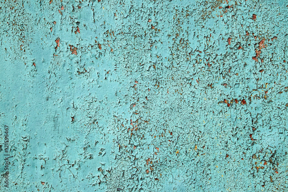 Old rusty blue metal background. The rust on metal background. G