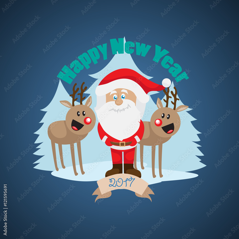 Santa Claus Greeting Card - Vector Illustration, Graphic Design. For Web, Websites, Print Material, Template Santa Claus Greeting Card - Vector Illustration, Graphic Design. For Web, Websites, Print Material, Template
