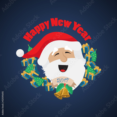 Santa Claus Greeting Card - Vector Illustration, Graphic Design. For Web, Websites, Print Material, Template 