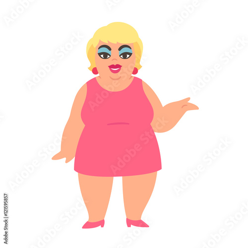 Cartoon fat woman