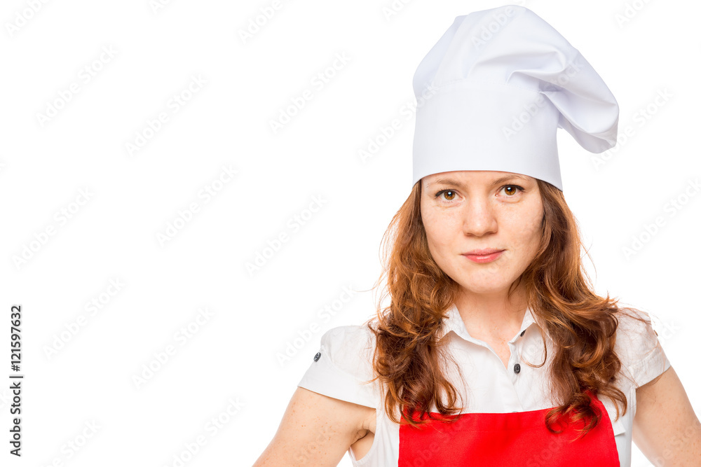 Portrait of a cook and a space on the left Portrait of a cook and a space on the left