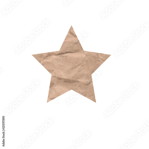 drawn vector. Star of kraft paper.