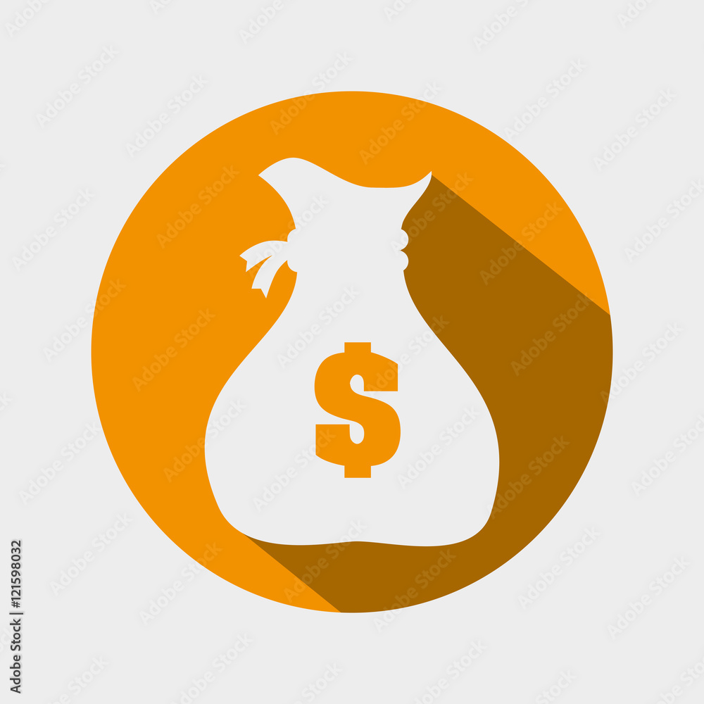 bag money yellow design vector illustration eps 10