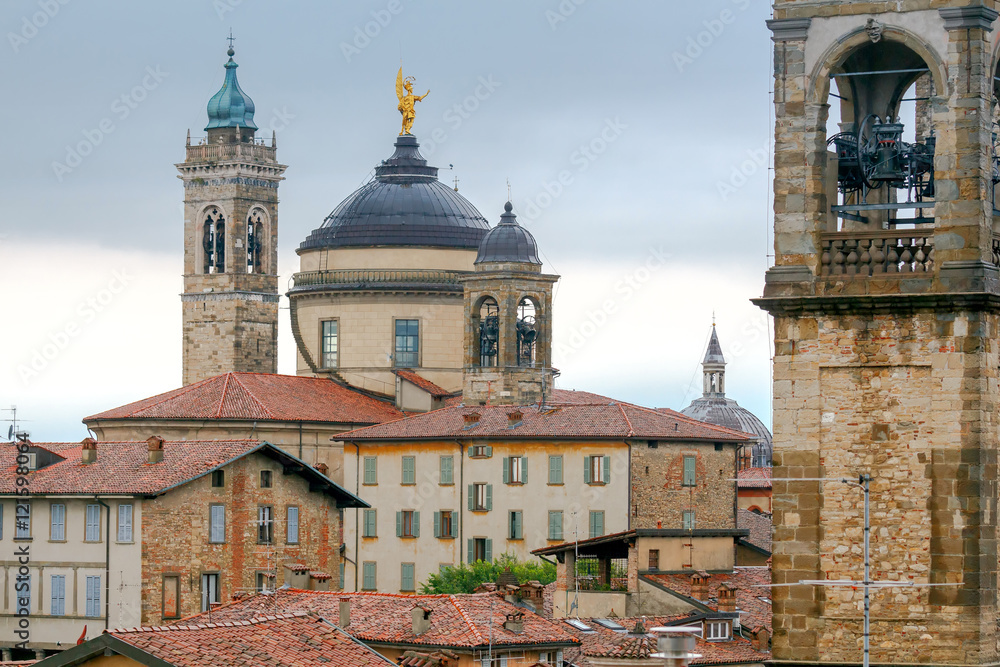 Bergamo. View of the old town.