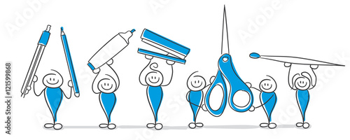 Stick Figure Series Blue / Bürobedarf