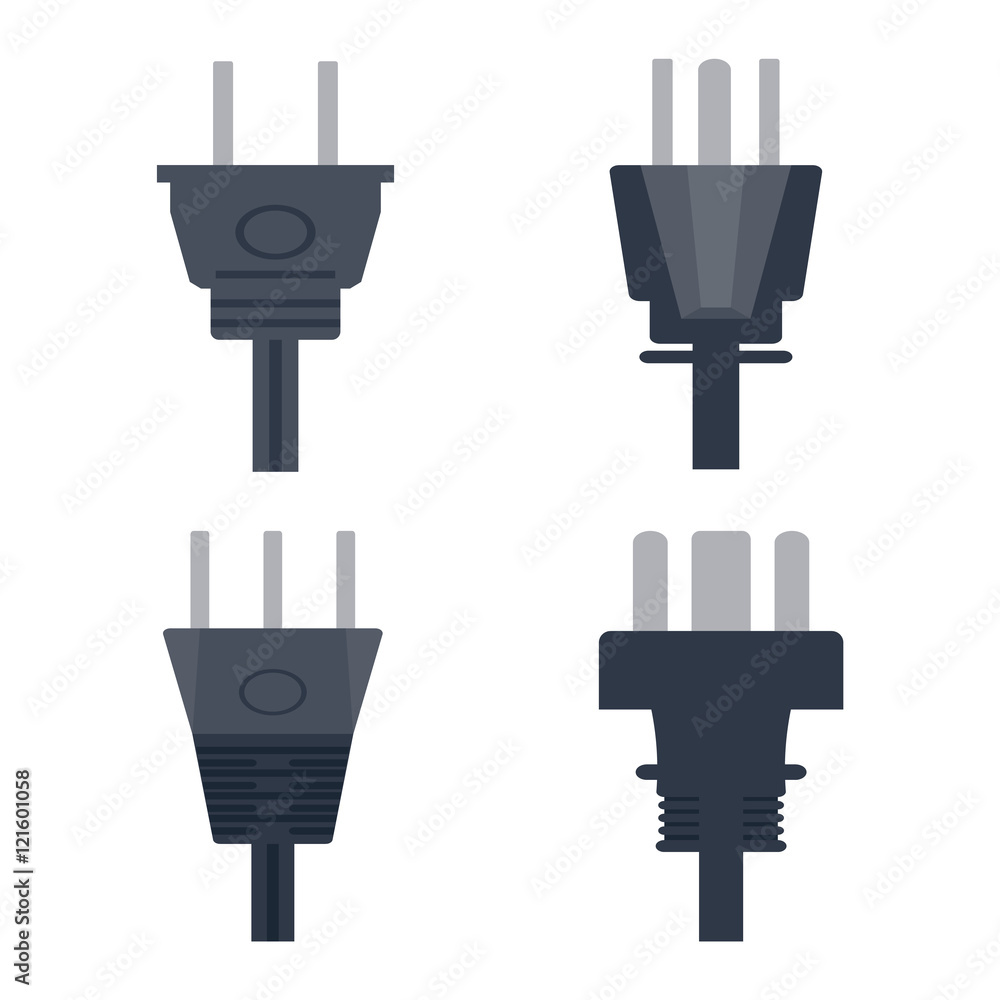 Electric outlet illustration on white background. Energy socket electrical outlet plug appliance interior icon. Wire cable cord connection electrical outlet plug Electric outlet illustration on white background. Energy socket electrical outlet plug appliance interior icon. Wire cable cord connection electrical outlet plug