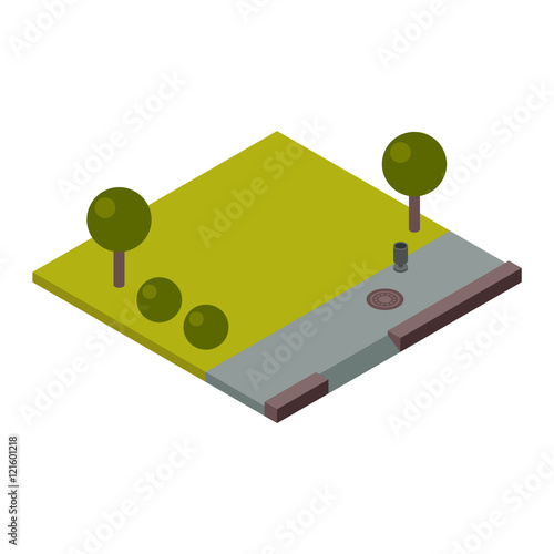 illustration of isometric land section