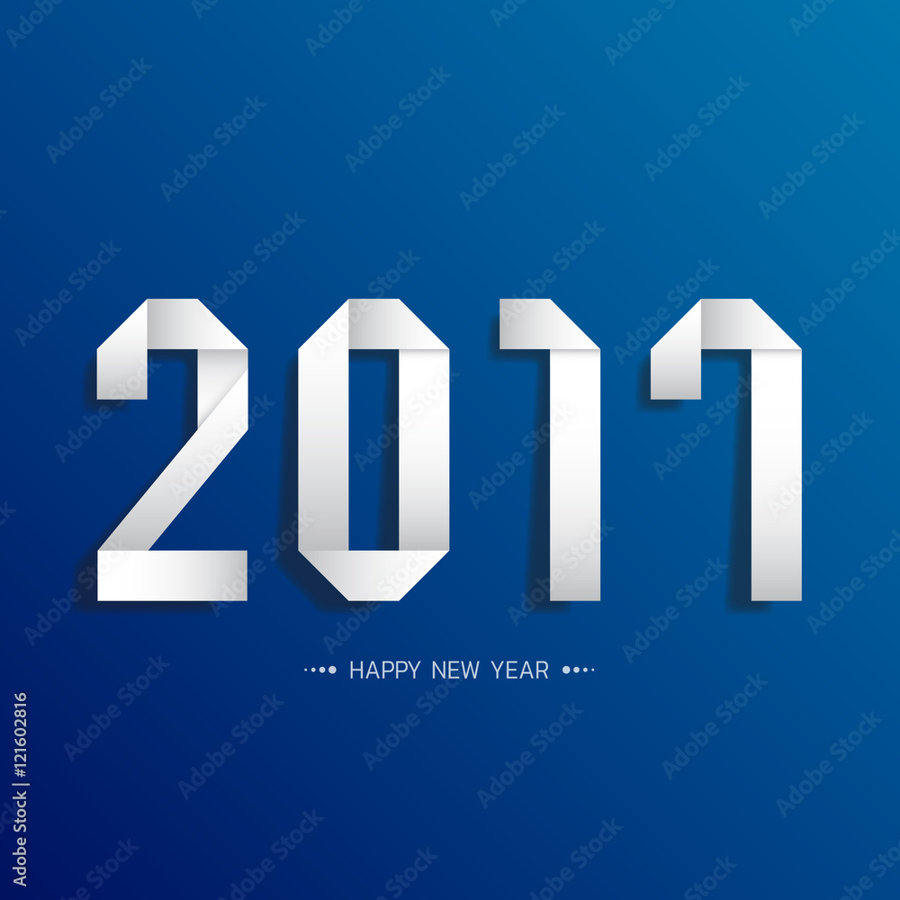 Fototapeta premium Happy new 2017 year. Greetings card. Colorful design. Vector ill