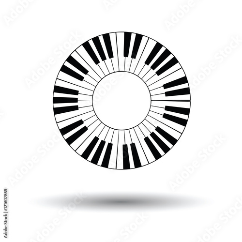 Piano circle keyboard icon