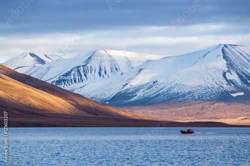 Boat outside Longyearbyen