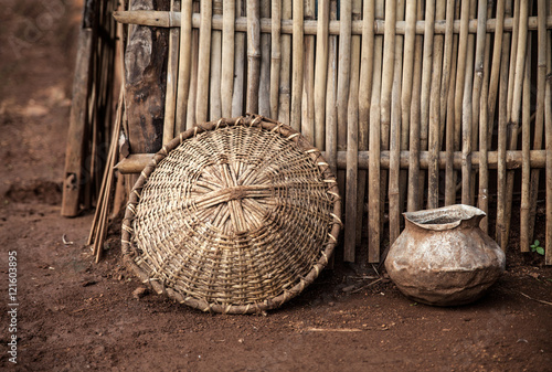 Traditional household items in an indigenous village in India