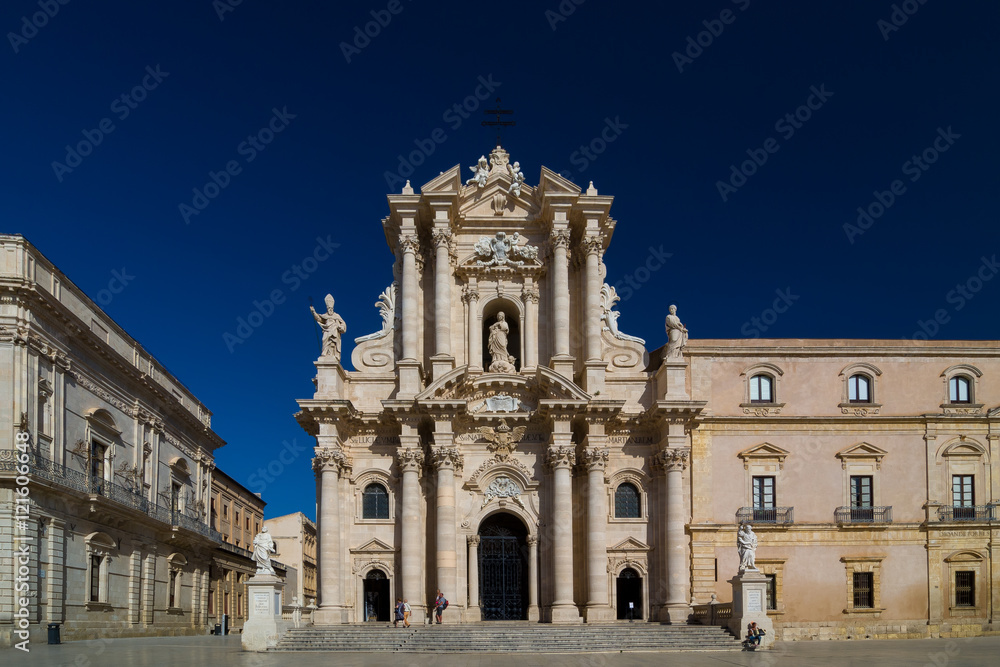 The Cathedral of Syracuse or Duomo di Siracusa. Sicily. UNESCO