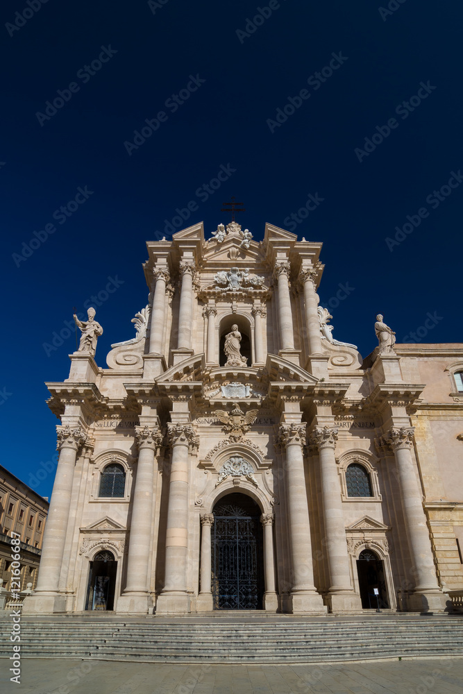 The Cathedral of Syracuse or Duomo di Siracusa. Sicily. UNESCO
