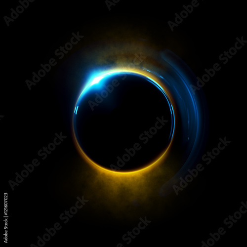 Abstract ring background with luminous swirling backdrop. Glowing spiral. The energy flow tunnel.  Shine round frame with light circles light effect. Glowing cover. Space for your message.