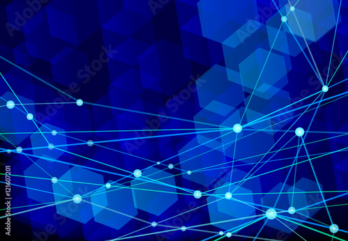 technology background-blue hexagon