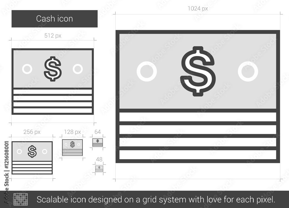 Cash line icon. Cash line icon.