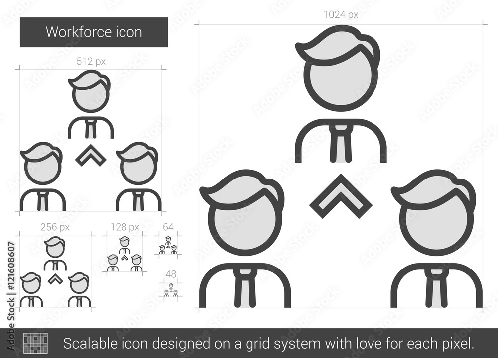 Workforce line icon. Workforce line icon.