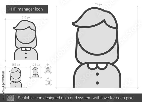 HR manager line icon.