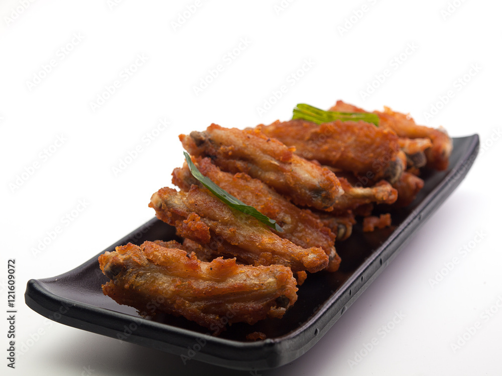 Close up Fried chicken Placed on a white background. Close up Fried chicken Placed on a white background.