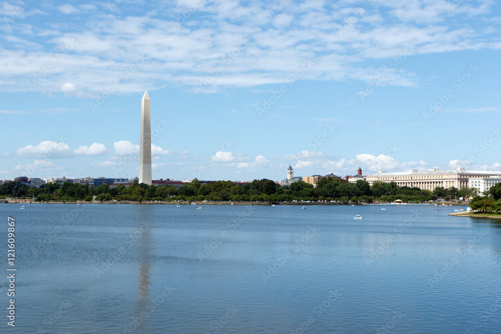 Landmark Washington Monument as seen across the Tidal Basin