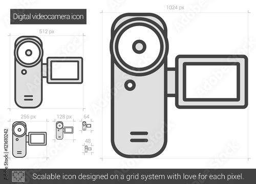 Digital videocamera line icon.