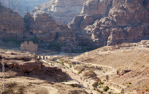 View of Petra Valley from the Urn Tomb. Petra. Jordan.