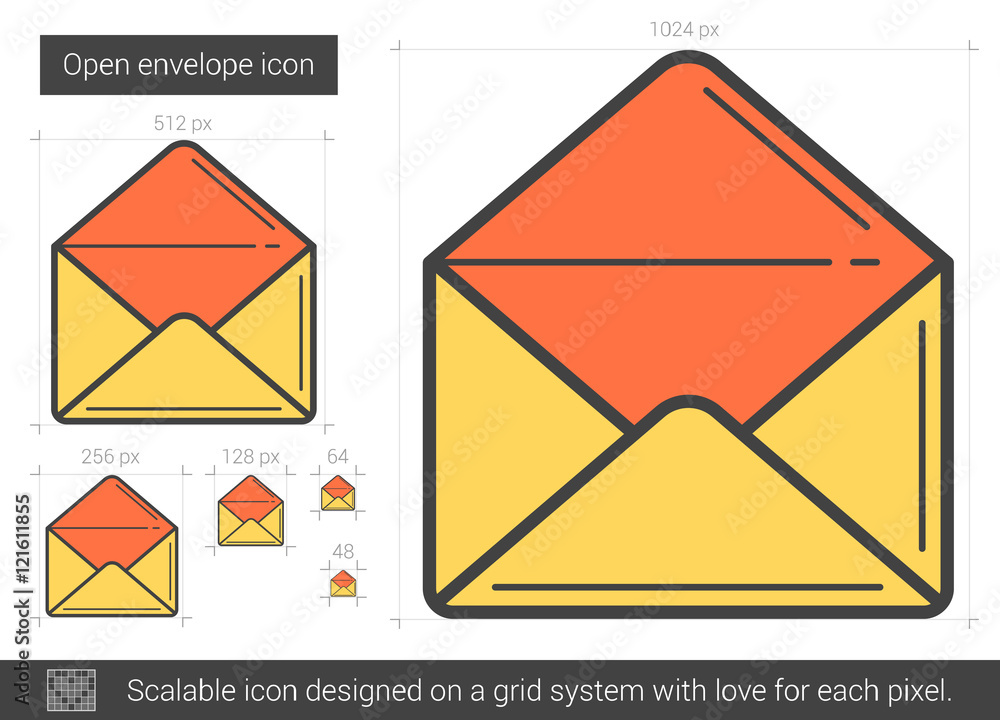 Open envelope line icon. Open envelope line icon.