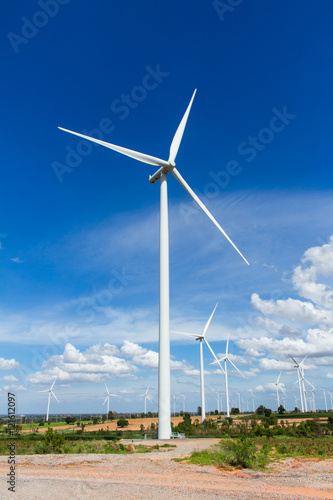 wind turbine in farm and beautiful nature