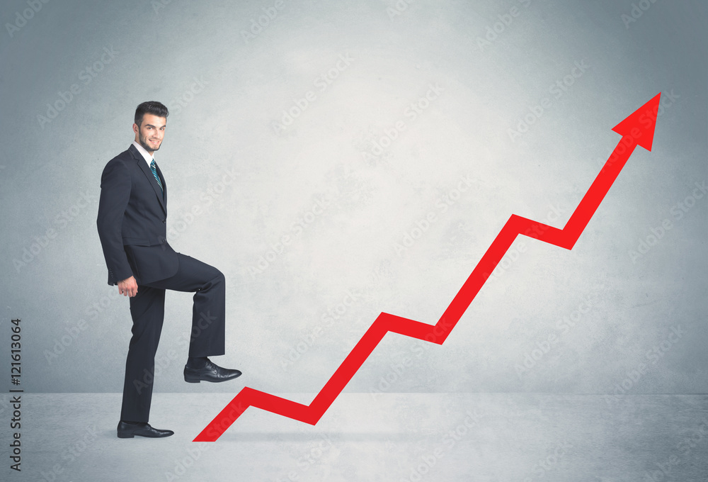 Climbing on red graph arrow Climbing on red graph arrow