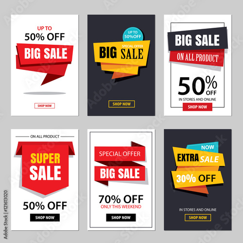 Set of sale website banner templates.Social media banners