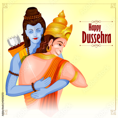 Happy Dussehra background showing festival of India