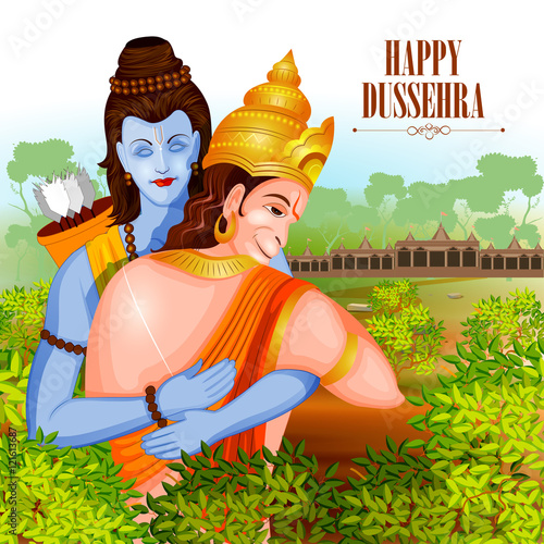 Happy Dussehra background showing festival of India